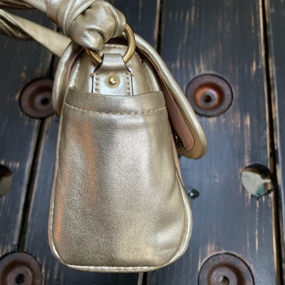 COACH Parker Gold Straw Leather Bag - Picture 4 of 8